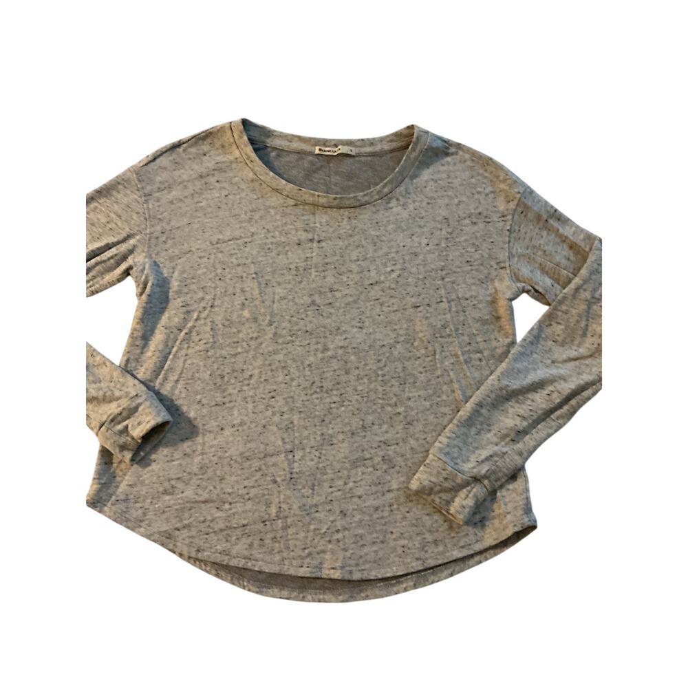 Marine Layer Heather Gray Signature Soft Slub Long Sleeve Tunic Top s